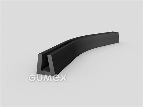 "U" Gummiprofil, 20x20/10mm, 70°ShA, EPDM, -40°C/+100°C, schwarz, 